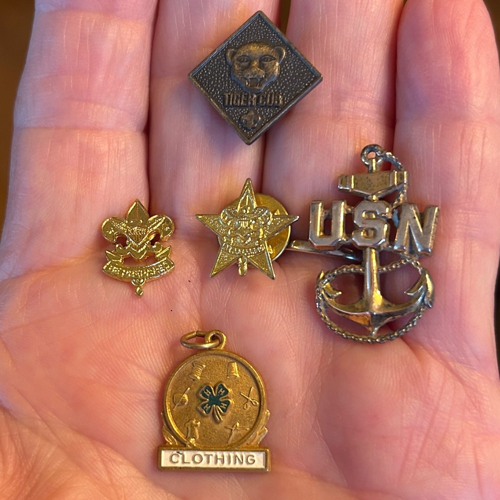 Gold tone Vintage Pins Collection